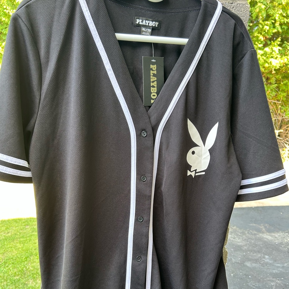 PLAYBOY Charcoal V-Neck Jersey